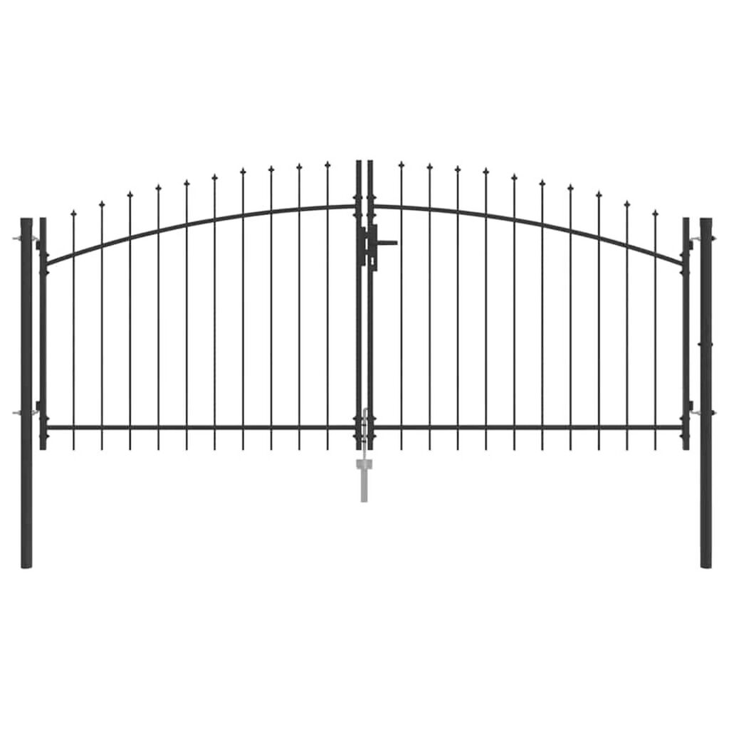 vidaXL Πύλη Κήπου με κλειδαριά Γκρι 100 x 300 cm Ατσάλι