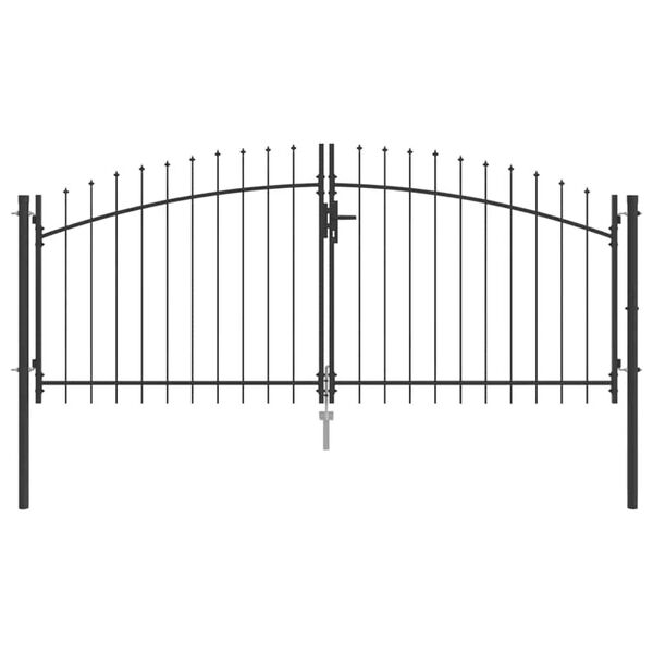vidaXL Πύλη Κήπου με κλειδαριά Γκρι 100 x 300 cm Ατσάλι