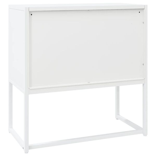 vidaXL Μπουφές Λευκός 75 x 35 x 75 εκ. από Ατσάλι