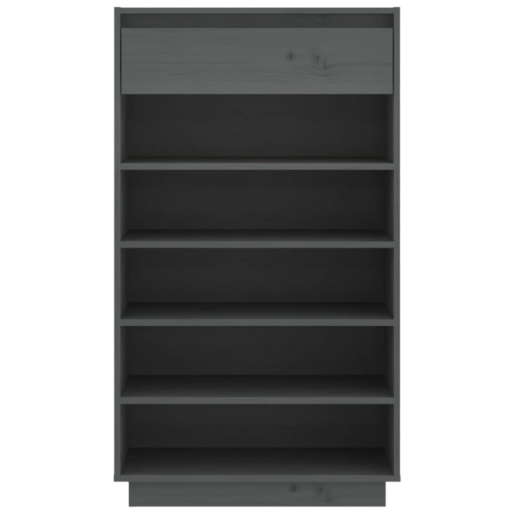 vidaXL Παπουτσοθήκη Γκρι 60 x 34 x 105 εκ. από Μασίφ Ξύλο Πεύκου