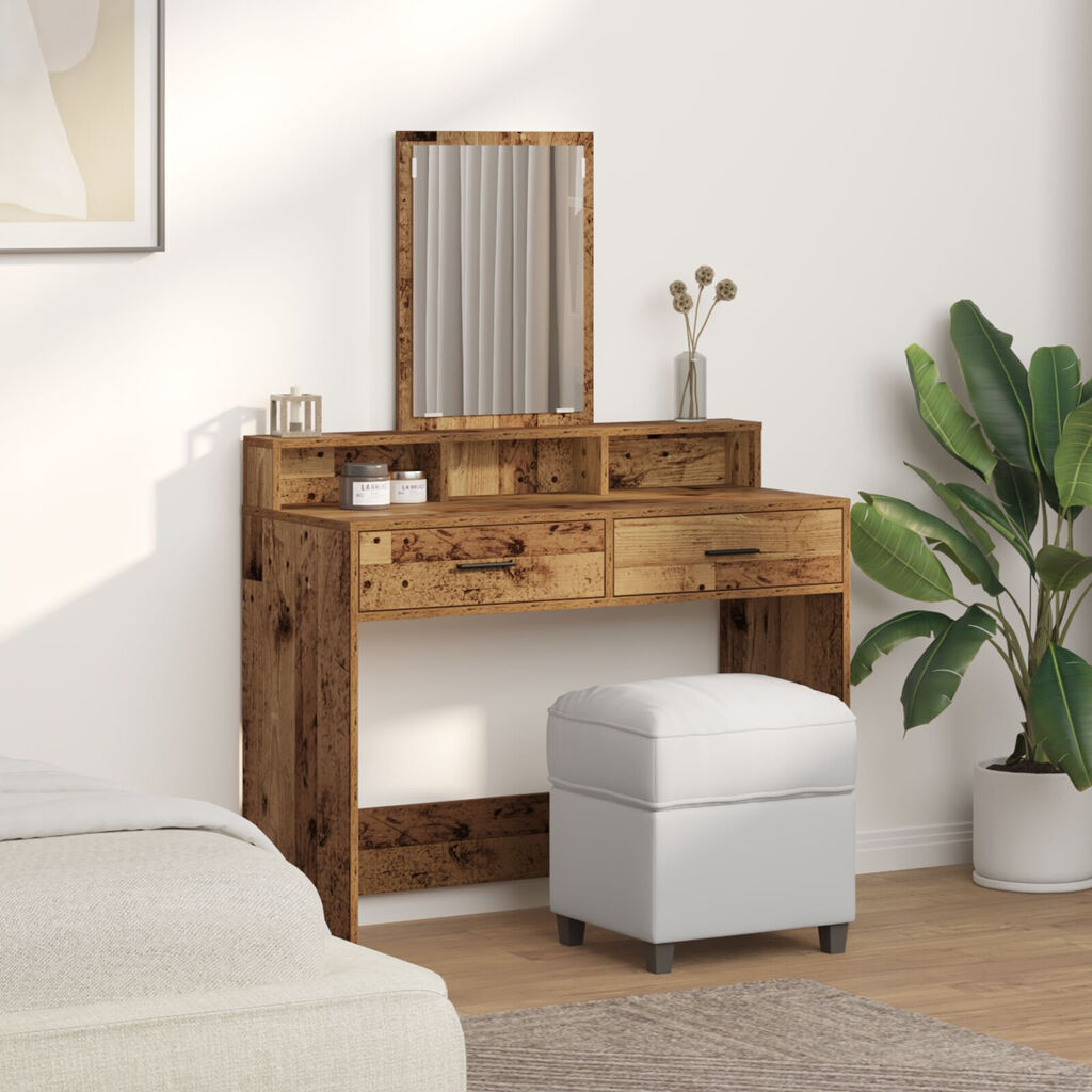 vidaXL Τουαλέτα με Συρτάρια Παλιού Ξύλου 100x41x140 εκ