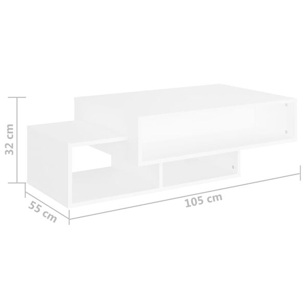 vidaXL Τραπεζάκι Σαλονιού Λευκό 105 x 55 x 32 εκ. από Επεξ. Ξύλο