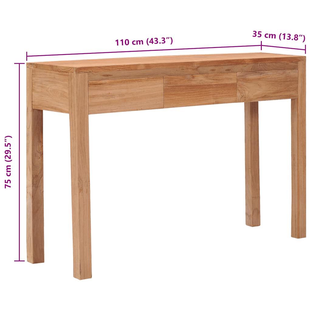 vidaXL Τραπέζι Κονσόλα 110 x 35 x 75 εκ. από Μασίφ Ξύλο Teak