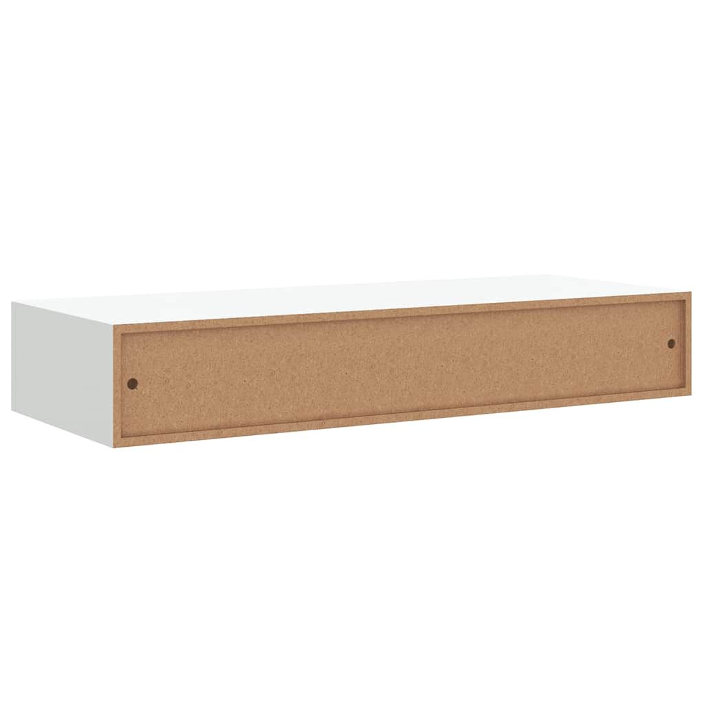 vidaXL Ράφι Επιτοίχιο με Συρτάρι Λευκό 60 x 23,5 x 10 εκ. από MDF