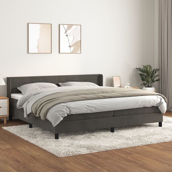 vidaXL &Kappa;&rho;&epsilon;&beta;ά&tau;&iota; Boxspring &mu;&epsilon; &Sigma;&tau;&rho;ώ&mu;&alpha; &Sigma;&kappa;&omicron;ύ&rho;&omicron; &Gamma;&kappa;&rho;&iota; 200x200 &epsilon;&kappa;. &Beta;&epsilon;&lambda;&omicron;ύ&delta;&iota;&nu;&omicron;