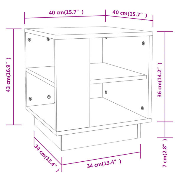 vidaXL Τραπεζάκι Σαλονιού Καφέ Δρυς 40x40x43 εκ. Επεξεργασμένο Ξύλο