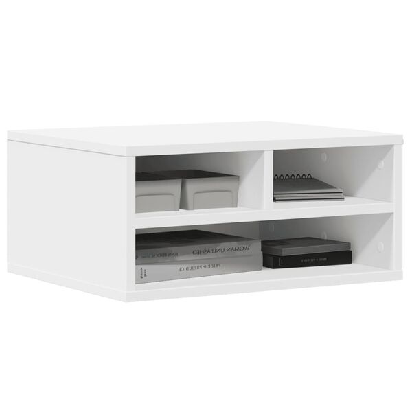 vidaXL Βάση Εκτυπωτή Λευκή 49 x 40 x 22,5 εκ. από Επεξεργασμένο Ξύλο