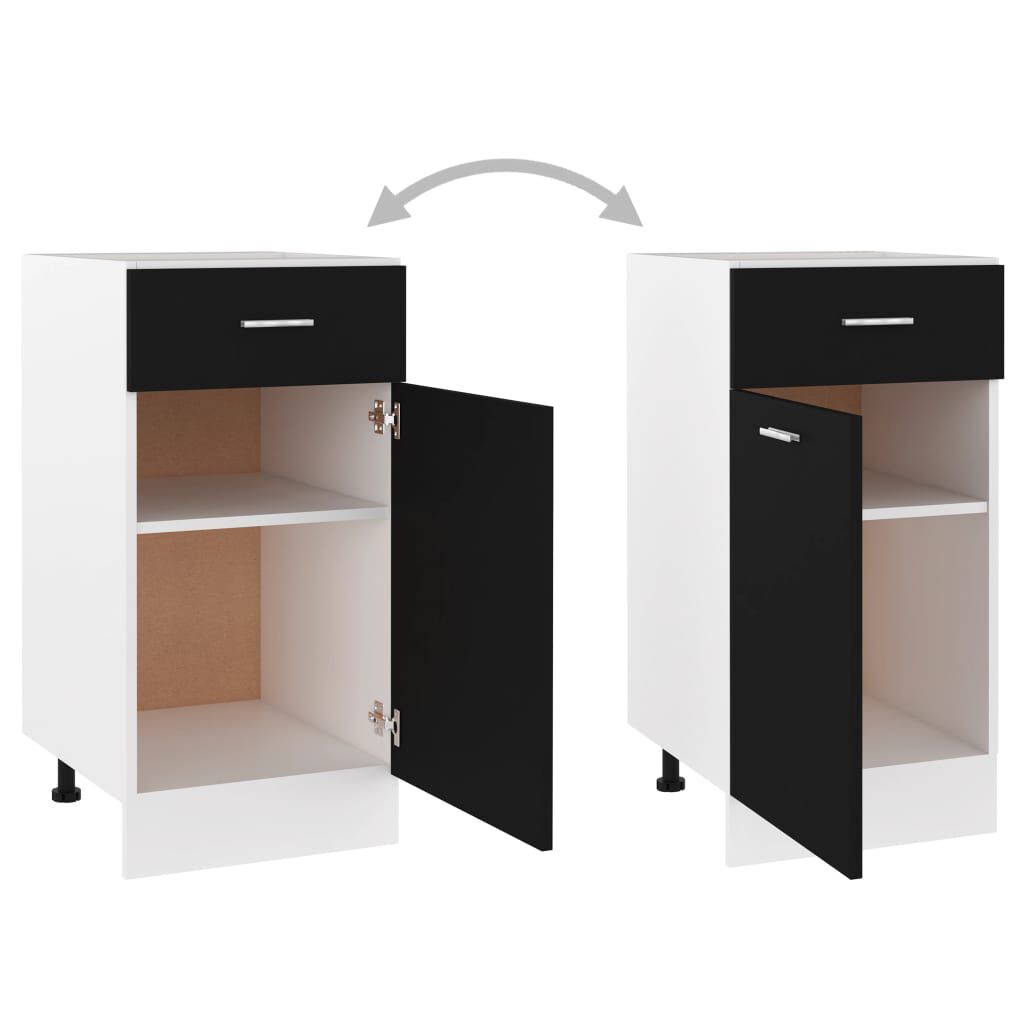 vidaXL Ντουλάπι με Συρτάρι Lyon Μαύρο 40x46x81,5 εκ. Επεξ. Ξύλο