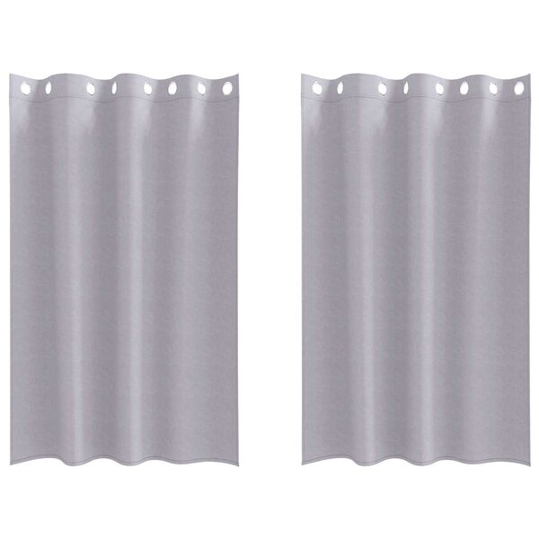 vidaXL Κουρτίνες 2 pcs Μεταλλικό Γκρι 175 x 140 εκ. Πολυεστέρας