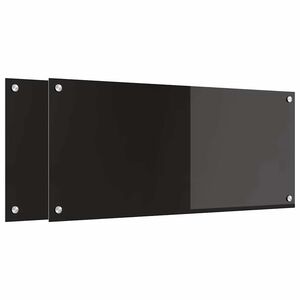 vidaXL Πίσω Πάνελ Κουζίνας Μαύρο 90 x 40 cm σκληρυμένο γυαλί