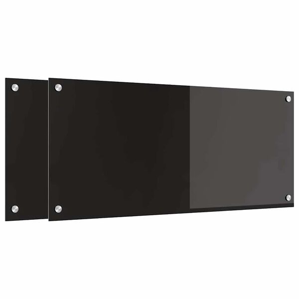 vidaXL Πίσω Πάνελ Κουζίνας Μαύρο 90 x 40 cm σκληρυμένο γυαλί