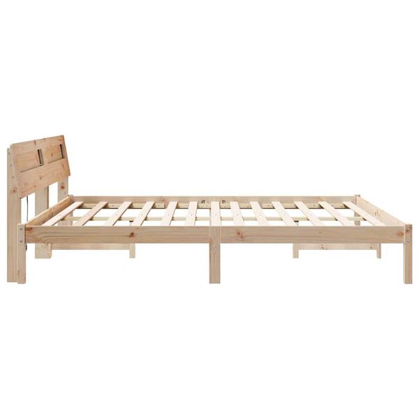vidaXL Σκελετός Κρεβατιού Καφέ 180 x 200 cm Μασίφ ξύλο πεύκου