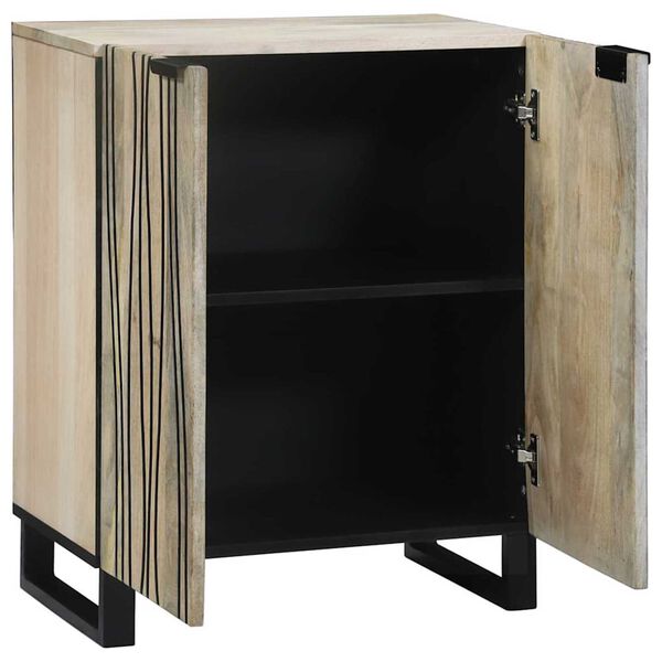 vidaXL Πλαϊνό γραφείο Λευκό 60 x 33.5 x 75 εκ. Μασίφ ξύλο μάνγκο
