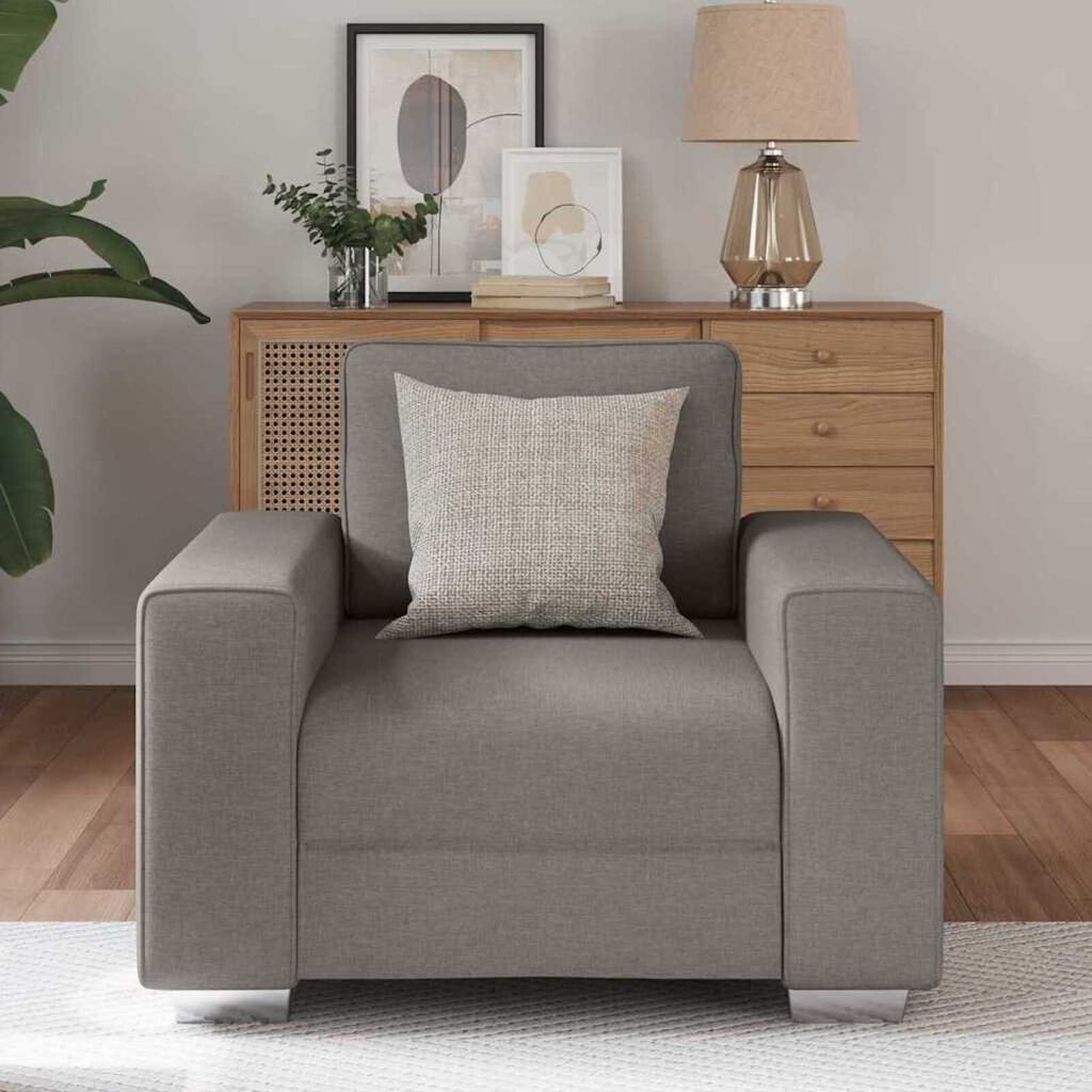 vidaXL Καναπές με μαξιλάρι Taupe 100 x 77 x 82 εκ ύφασμα