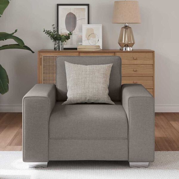 vidaXL Καναπές με μαξιλάρι Taupe 100 x 77 x 82 εκ ύφασμα