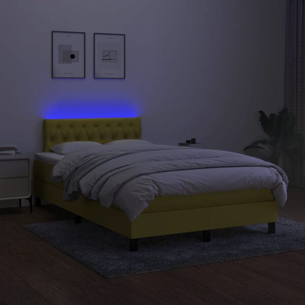 vidaXL &Kappa;&rho;&epsilon;&beta;ά&tau;&iota; Boxspring &mu;&epsilon; &Sigma;&tau;&rho;ώ&mu;&alpha; & LED &Pi;&rho;ά&sigma;&iota;&nu;&omicron; 120x200 &epsilon;&kappa; &Upsilon;&phi;&alpha;&sigma;&mu;ά&tau;&iota;&nu;&omicron;