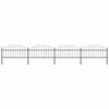 vidaXL Φράχτης Κήπου με Κορυφή Δόρυ Μαύρος Ατσάλινος 714,5 x 125 εκ.