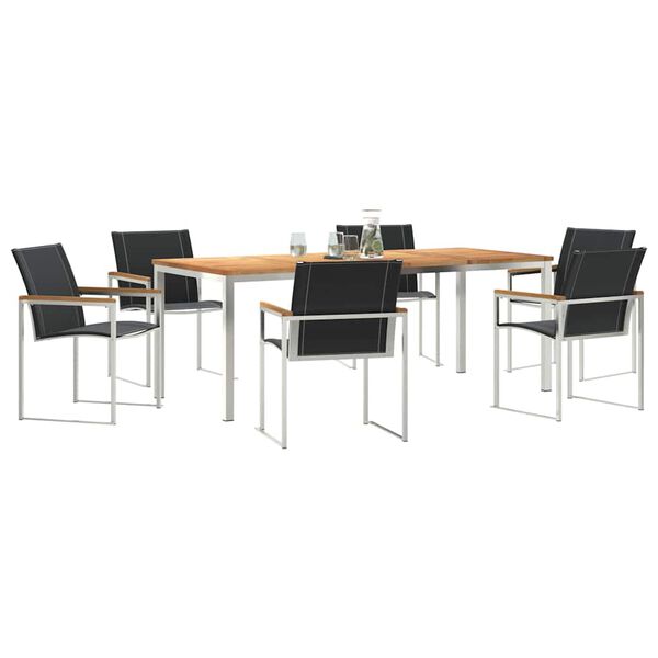 vidaXL ΣετΤραπεζαρίαςΚήπου 7 pcs Στερεό Τικ