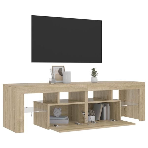 vidaXL Έπιπλο Τηλεόρασης με LED Sonoma Δρυς 140 x 36,5 x 40 εκ.