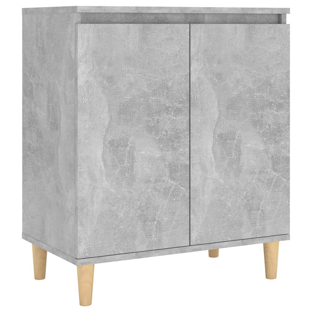 vidaXL Ντουλάπι Γκρι Σκυρ. 60x35x70 εκ. Μασίφ Ξύλινα Πόδια Επεξ. Ξύλο