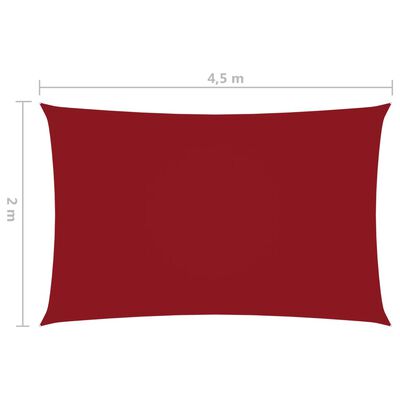 vidaXL Πανί Σκίασης Ορθογώνιο Κόκκινο 2 x 4,5 μ. από Ύφασμα Oxford