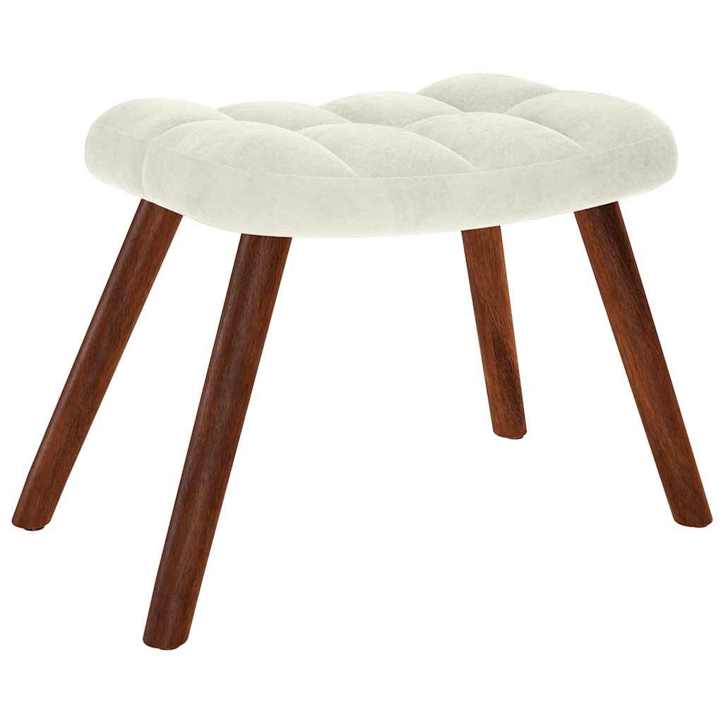 vidaXL Καρέκλα χαλάρωσης με σκαμπό Cream Velvet