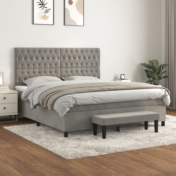vidaXL &Kappa;&rho;&epsilon;&beta;ά&tau;&iota; Boxspring &mu;&epsilon; &Sigma;&tau;&rho;ώ&mu;&alpha; &Alpha;&nu;&omicron;&iota;&chi;&tau;ό &Gamma;&kappa;&rho;&iota; 180x200 &epsilon;&kappa;. &Beta;&epsilon;&lambda;&omicron;ύ&delta;&iota;&nu;&omicron;