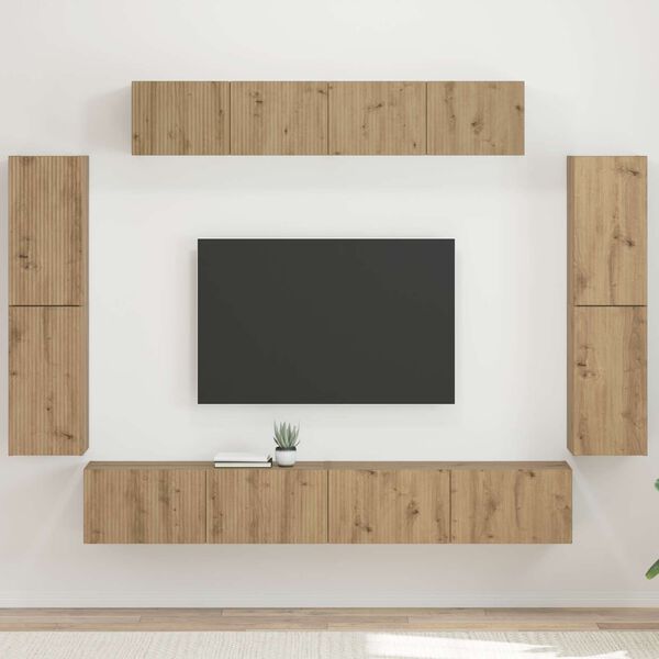 vidaXL &Nu;&tau;&omicron;&upsilon;&lambda;ά&pi;&iota; TV 8 pcs Artisan Oak