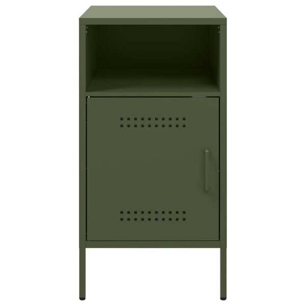 vidaXL Κομοδίνο Πράσινο Λαδί 36x39x68 εκ. από Χάλυβα