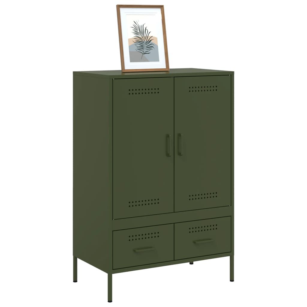 vidaXL Ντουλάπι Πράσινο Λαδί 68x39x101,5 εκ. από Ατσάλι