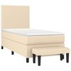vidaXL Κρεβάτι Boxspring με Στρώμα Κρεμ 80 x 200 εκ. Υφασμάτινο