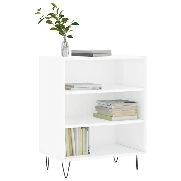 vidaXL Ραφιέρα Γυαλιστερή Λευκή 57 x 35 x 70 εκ. από Επεξεργ. Ξύλο