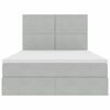 vidaXL Κρεβάτι με αποθηκευτικό χώρο και LED Ανοιχτό γκρι 140 x 190 cm