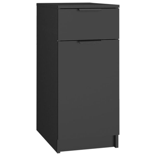 vidaXL Ντουλάπι Γραφείου Μαύρο 33,5 x 50 x 75 εκ. Επεξεργασμένο Ξύλο