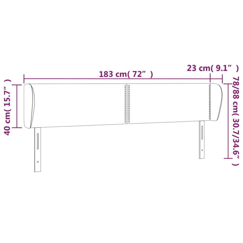 vidaXL Κεφαλάρι με Πτερύγια Taupe 183x23x78/88 εκ. Υφασμάτινο