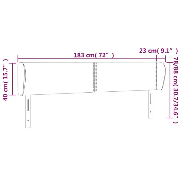 vidaXL Κεφαλάρι με Πτερύγια Taupe 183x23x78/88 εκ. Υφασμάτινο