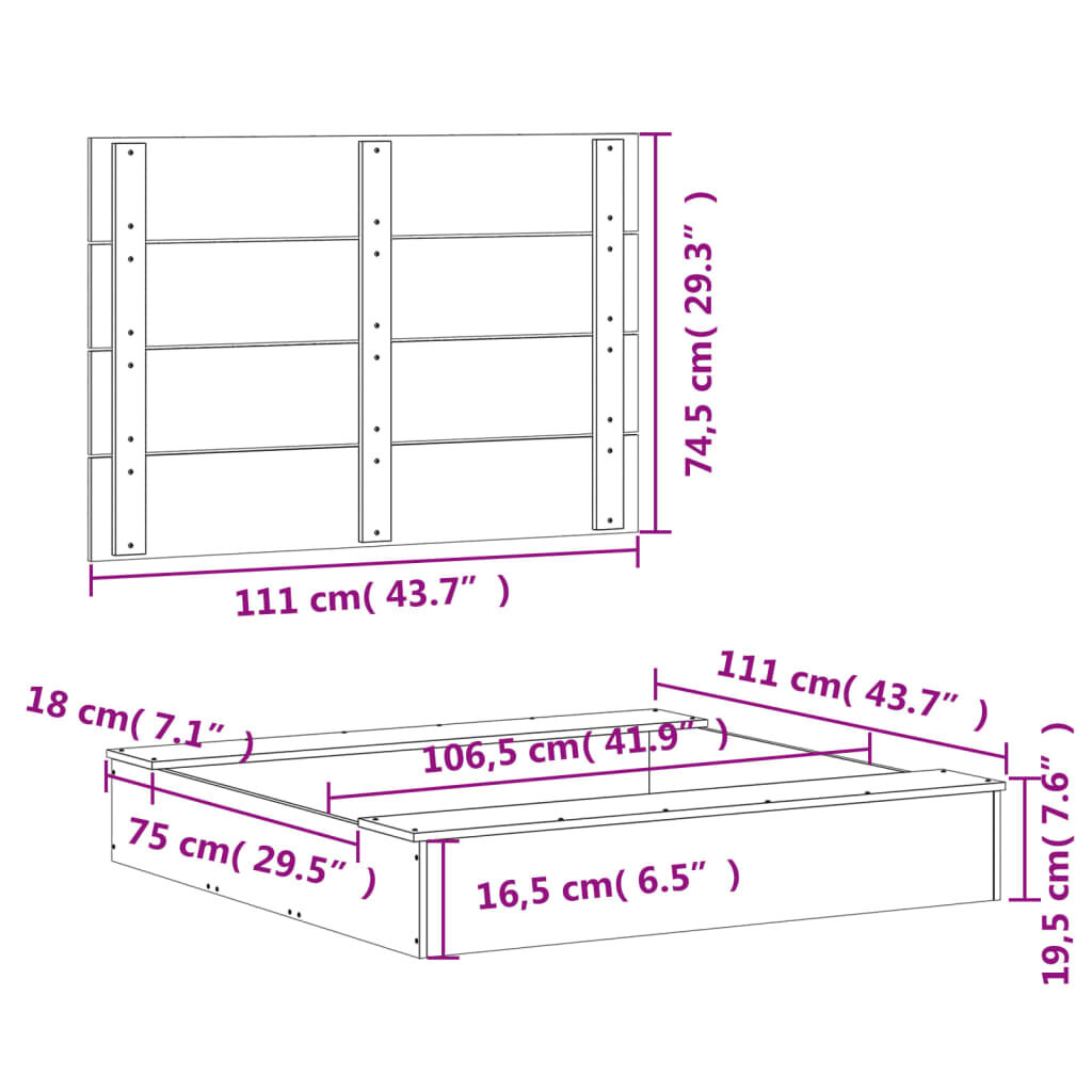 vidaXL Αμμοδόχος με Κάλυμμα 111x111x19,5 εκ. από Μασίφ Ξύλο Πεύκου