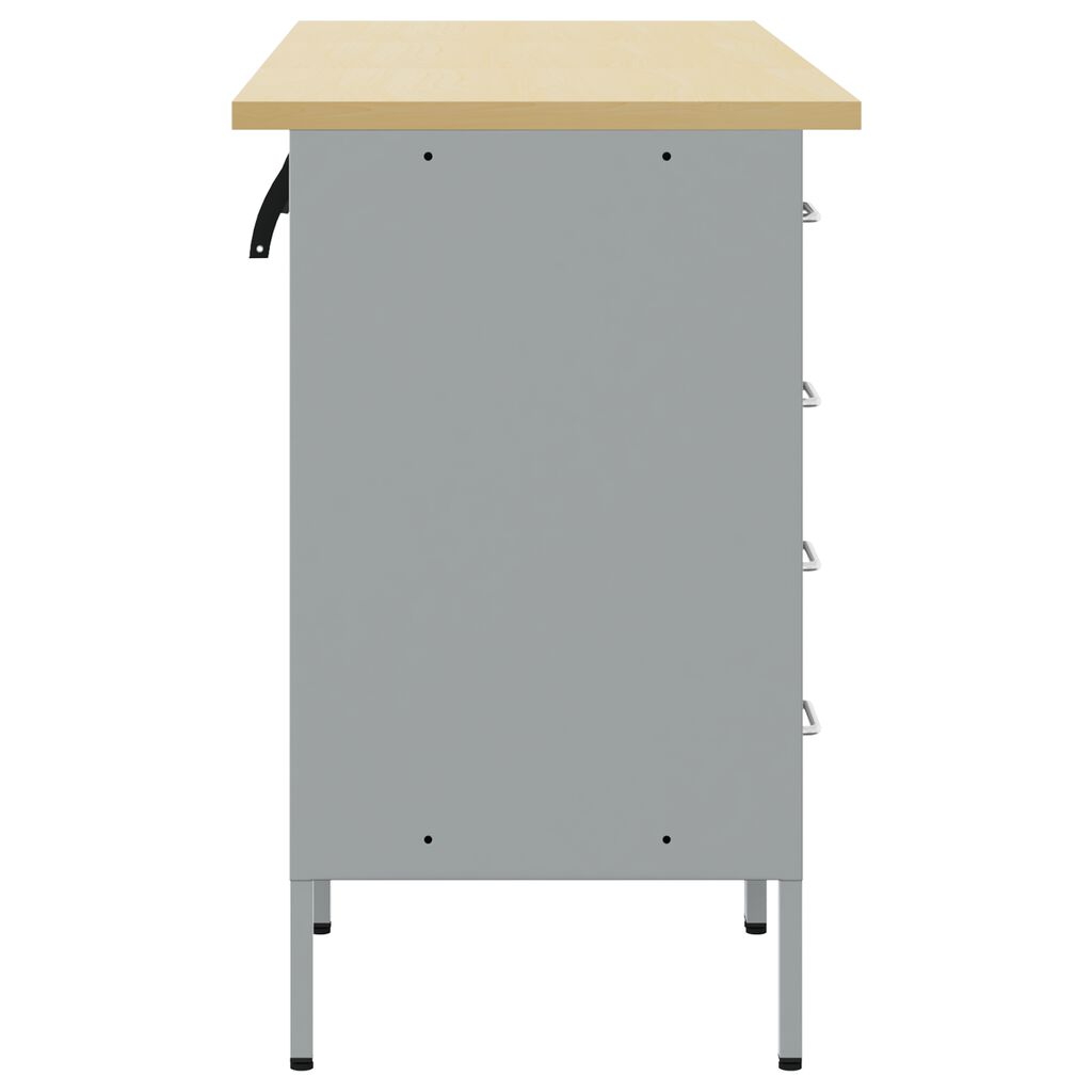 vidaXL Ντουλάπα Εργασίας με συρτάρι 3 pcs Μαύρο 150 x 55 x 85 εκ