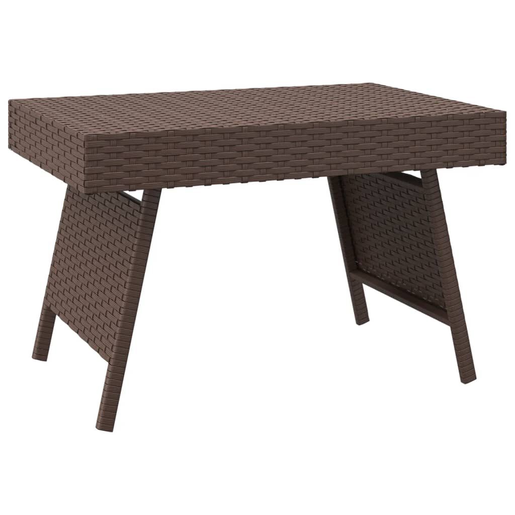 vidaXL Τραπεζάκι Βοηθητικό Πτυσσόμενο Καφέ 60x40x38εκ. Συνθετικό Ρατάν