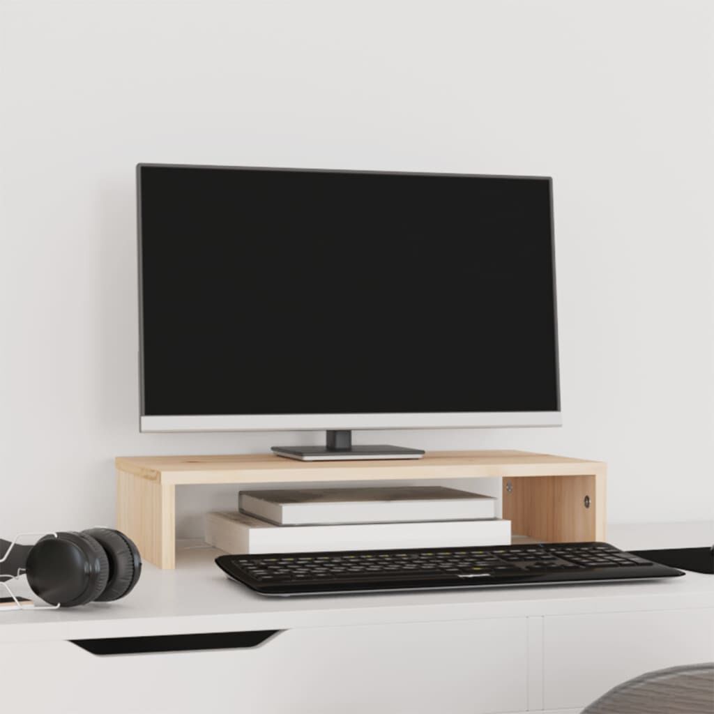 vidaXL Βάση Οθόνης 50 x 27 x 10 εκ. από Μασίφ Ξύλο Πεύκου