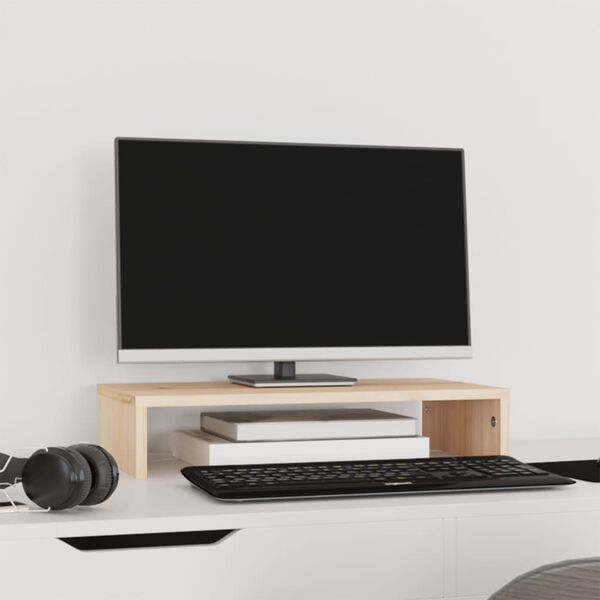 vidaXL Βάση Οθόνης 50 x 27 x 10 εκ. από Μασίφ Ξύλο Πεύκου