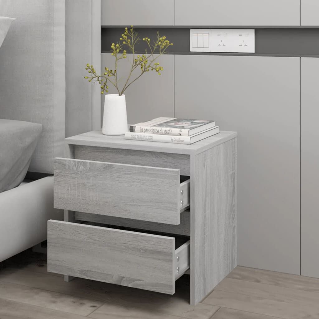 vidaXL Κομοδίνο Γκρι Sonoma 45 x 34,5 x 44,5 εκ. από Μοριοσανίδα