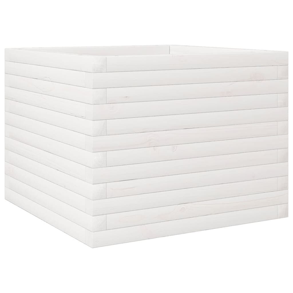 vidaXL Ζαρντινιέρα Κήπου Λευκή 60x60x45,5 εκ. από Μασίφ Ξύλο Πεύκου