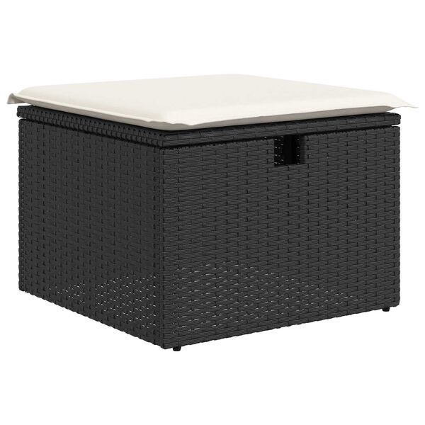 vidaXL Σετ Καναπέ Κήπου Ρυθμιζόμενο ύψος 6 pcs Μαύρο συνθετικό ρατάν