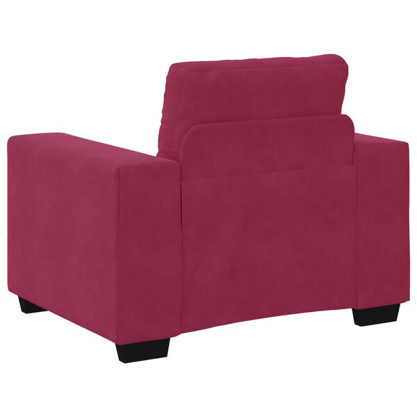 vidaXL Σετ Καναπέ με μαξιλάρι 3 pcs Κόκκινο 221 x 78 x 80 εκ Βελούδο