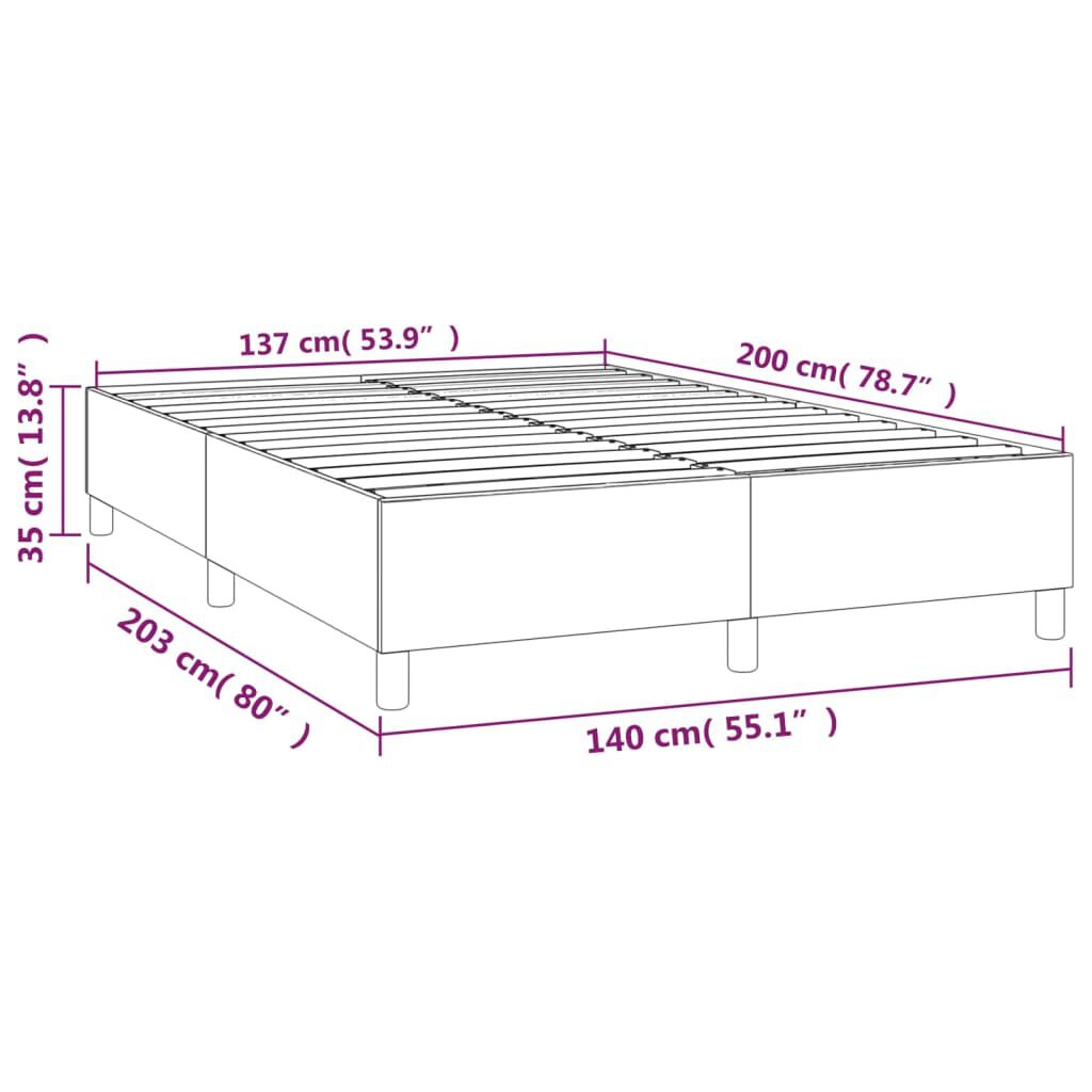 vidaXL Σκελετός Κρεβατιού Χωρίς Στρώμα Taupe 140x200 εκ. Υφασμάτινο