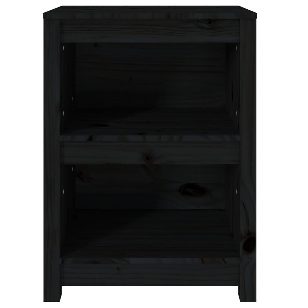 vidaXL Βιβλιοθήκη Μαύρη 50x35x68 εκ. από Μασίφ Ξύλο Πεύκου