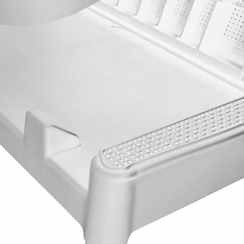 vidaXL Ξαπλώστρα με Μαξιλάρι Λευκή 186 x 60 x 29 από Πολυπροπυλένιο