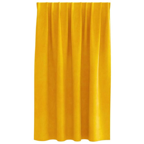 vidaXL Κουρτίνες 2 pcs κίτρινο μουσταρδί 140 x 140 cm Βελούδο