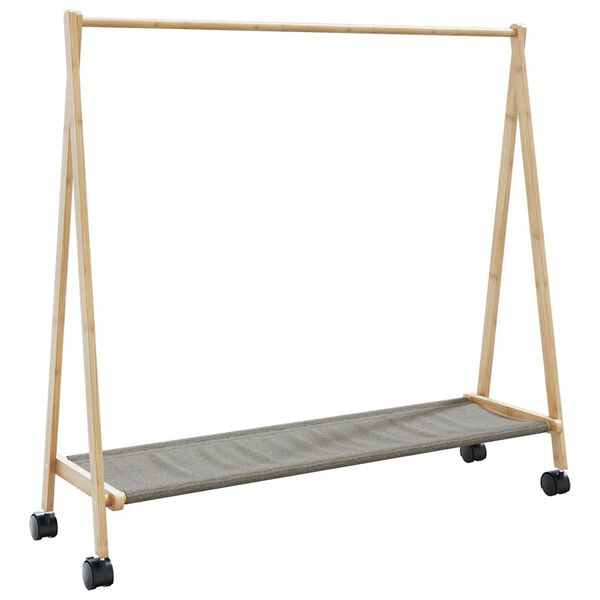 vidaXL Ράφι ρούχων με ράφια και ρόδες 106x34x106,5 cm Μπαμπού